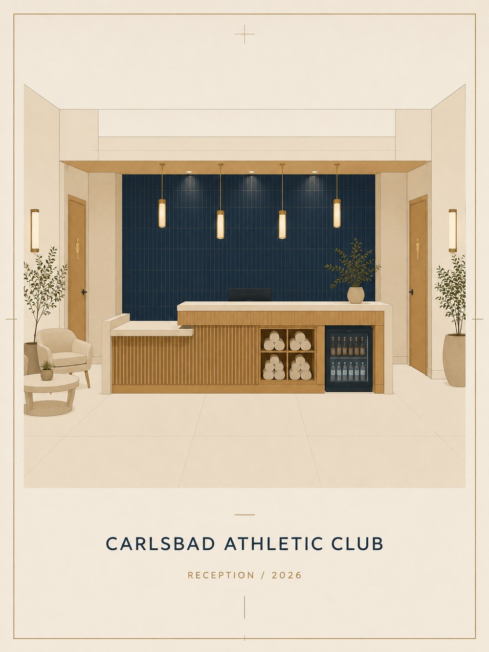Architectural rendering of the Carlsbad Athletic Club reception