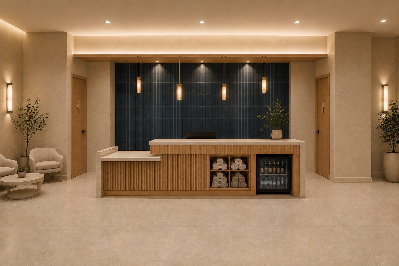 The reception and lobby at Carlsbad Athletic Club